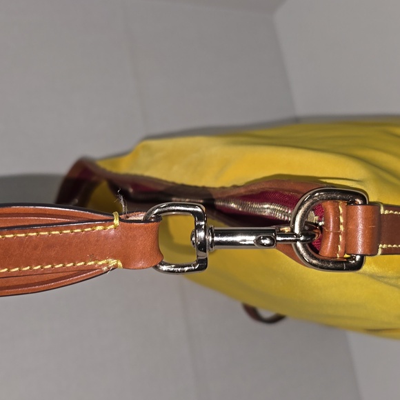 DOONEY AND BOURKE Nylon Hobo Shoulder Tote Bag Yellow Designer Bag - Picture 5 of 16